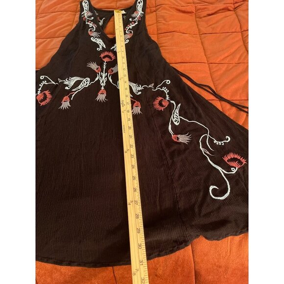 Intimately, free people, halter dress , tassels Boho Black Embroidered Lady Sz S - Picture 6 of 16